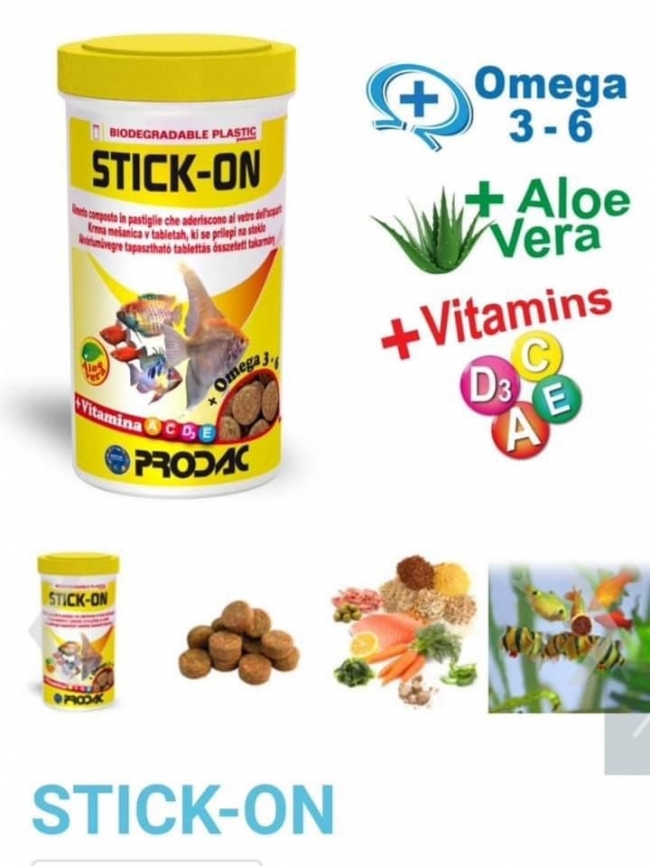 Thức ăn dán kính Prodac dành cho cá cảnh thủy sinh và cá tầng đáy