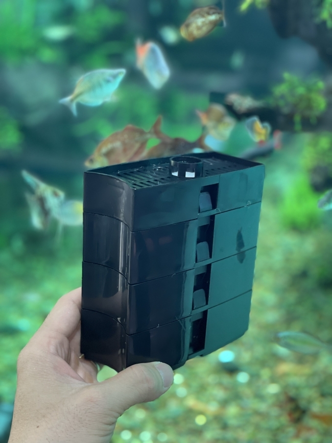 Lọc Treo Sunsun YBF 500 hút mặt và hút đáy, có thêm khoang tách phân, mồi nước bên ngoài và có thể chỉnh to nhỏ