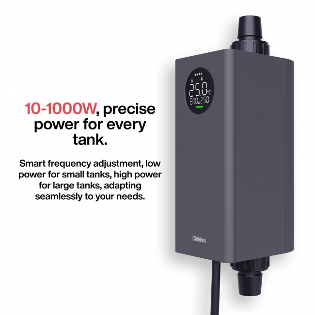 Sưởi bể cá Chihiros sử dụng App điện thoại, tùy chỉnh công suất 10-1000W