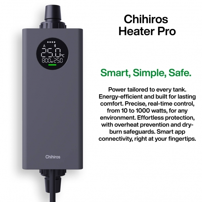 Sưởi bể cá Chihiros sử dụng App điện thoại, tùy chỉnh công suất 10-1000W
