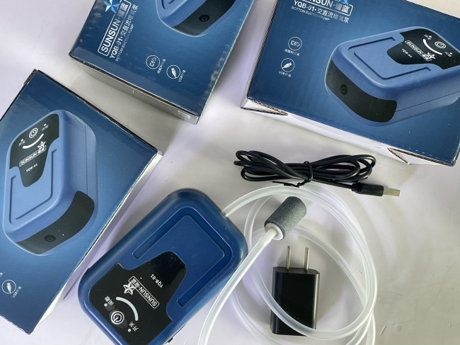 Máy sủi tích điện Sunsun YQB 01 cho bể cá cảnh, bể thủy sinh, hoạt động siêu êm, đầy đủ phụ kiện
