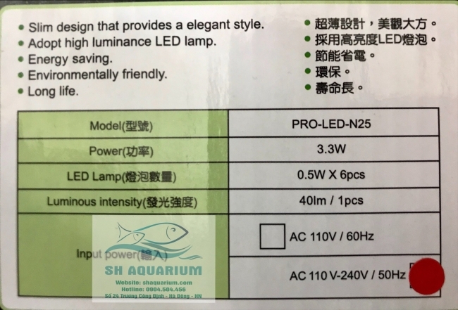 Đèn led kẹp Up Aqua N25
