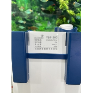 Lọc Treo Sunsun YBF 500 hút mặt và hút đáy, có thêm khoang tách phân, mồi nước bên ngoài và có thể chỉnh to nhỏ